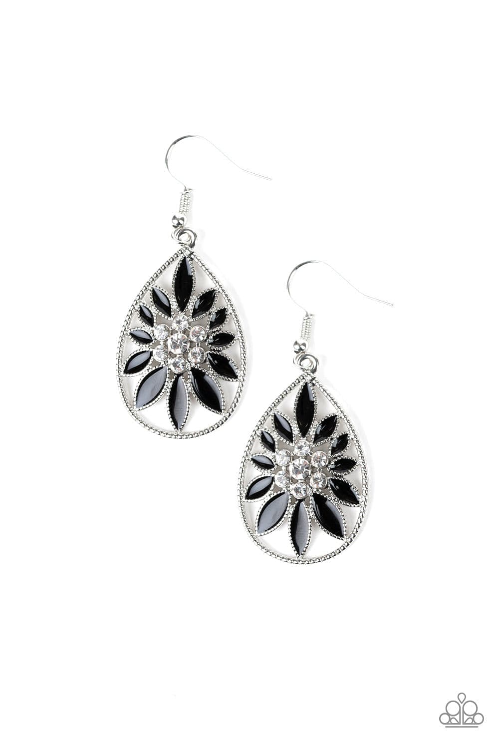 Paparazzi Accessories Earrings Floral Morals - Black