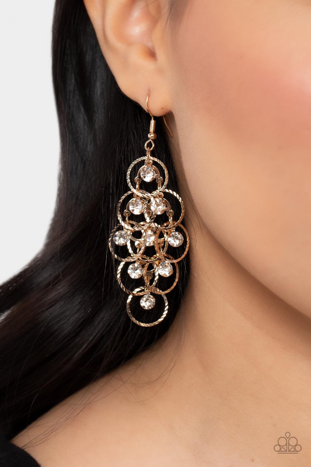 Paparazzi Accessories Earrings Head Rush - Gold