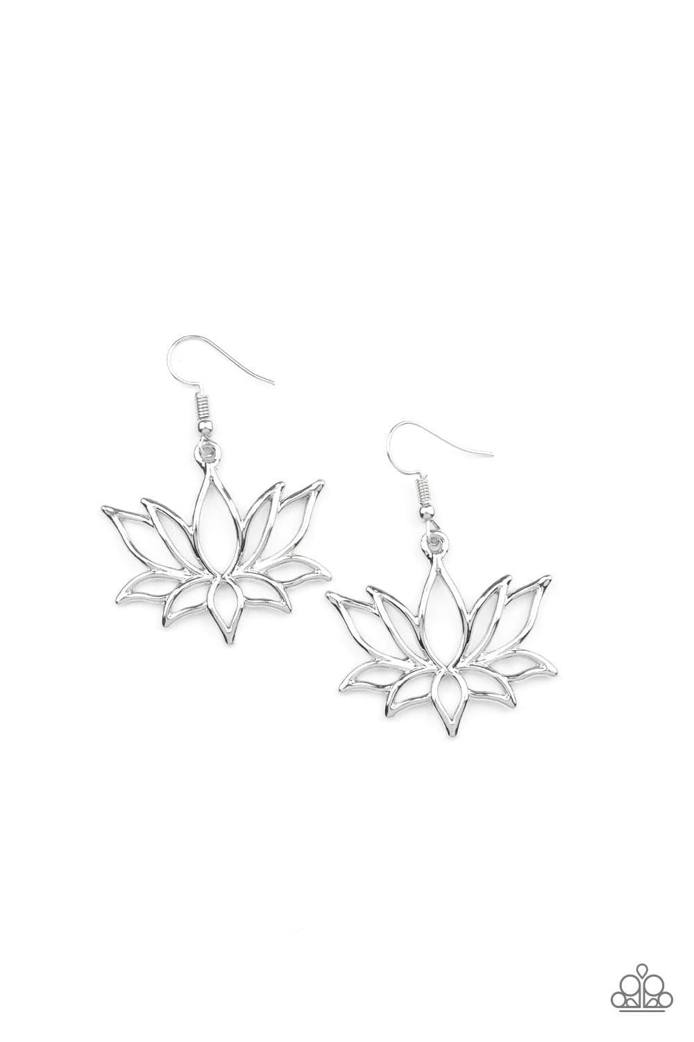 Paparazzi Accessories Earrings Lotus Ponds - Silver