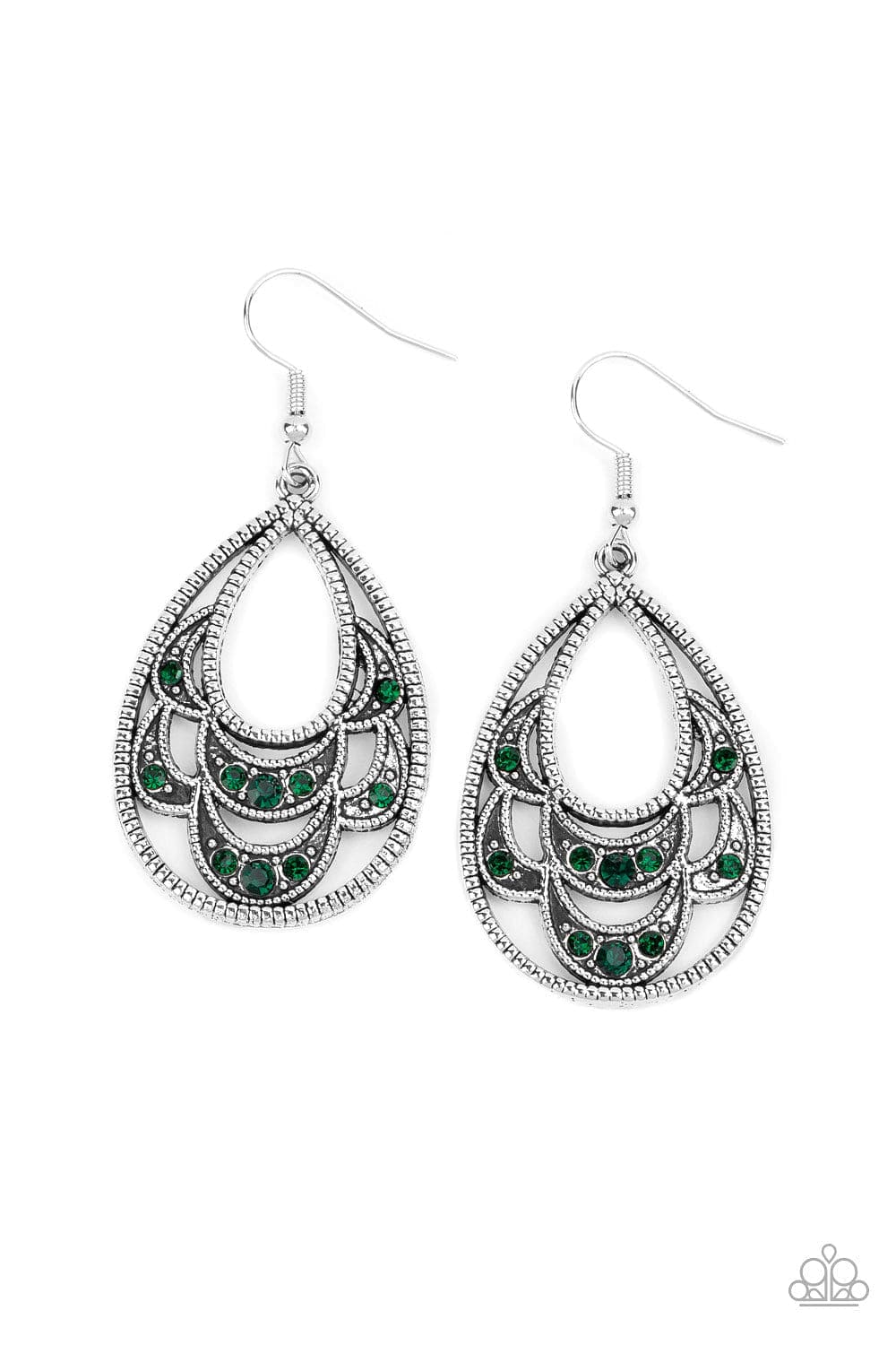 Paparazzi Accessories Earrings Malibu Macrame - Green