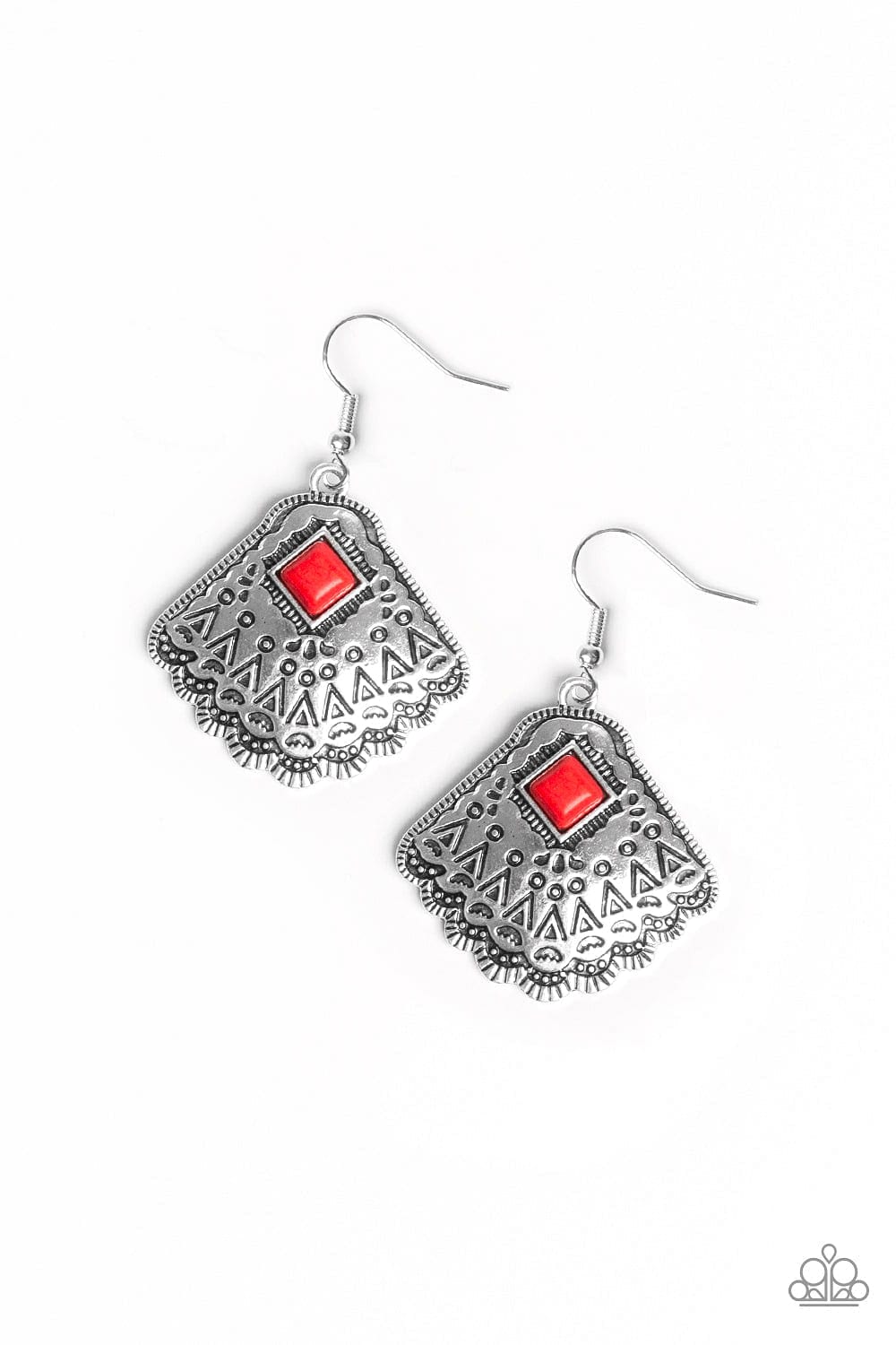Paparazzi Accessories Earrings Mountain Mesa - Red