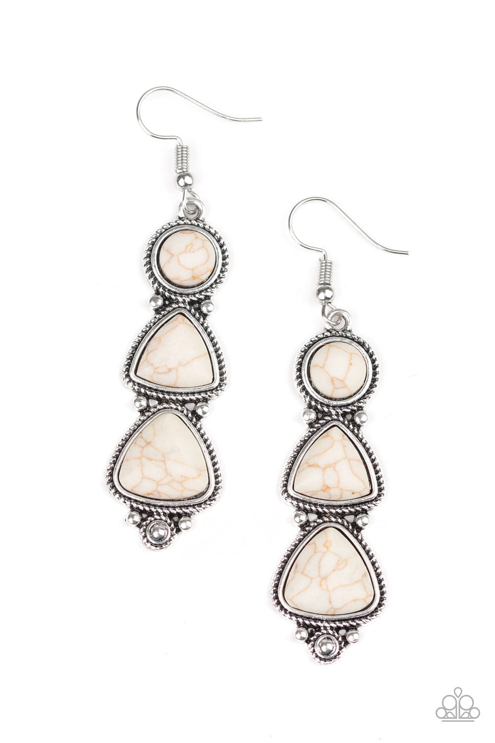 Paparazzi Accessories Earrings New Frontier - White