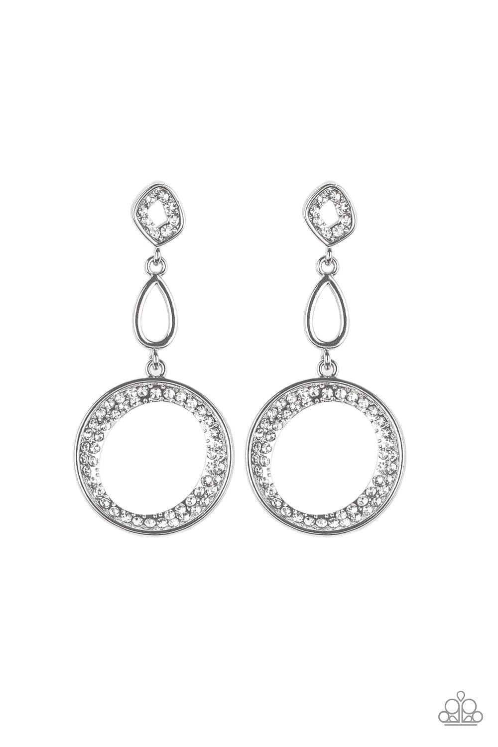 Paparazzi Accessories Earrings On The Glamour Scene - White