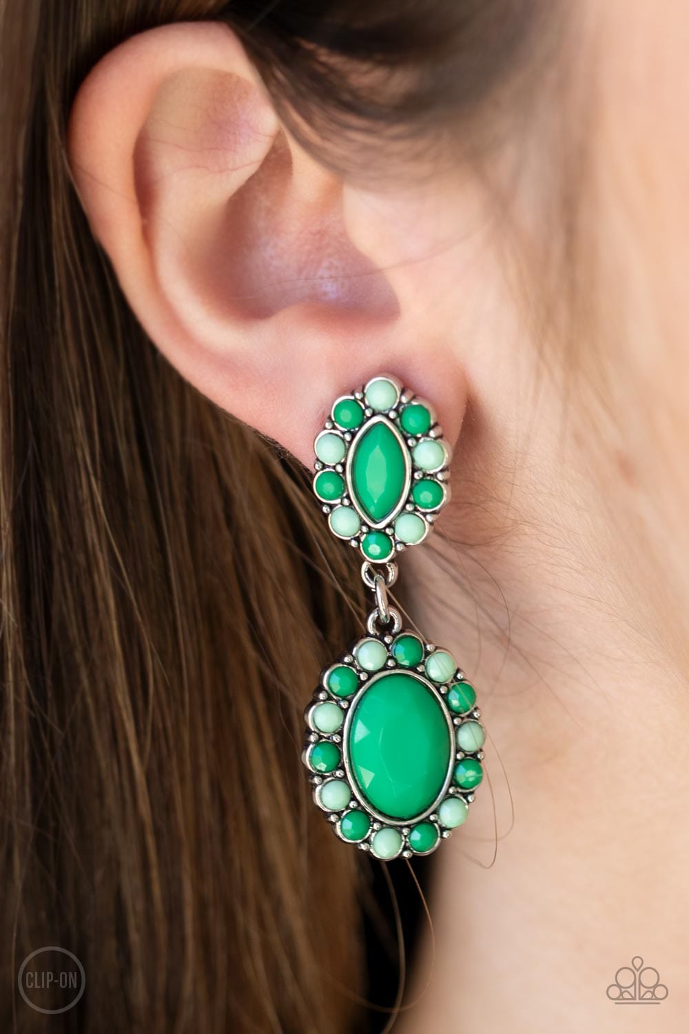 Paparazzi Accessories Earrings Positively Pampered - Green