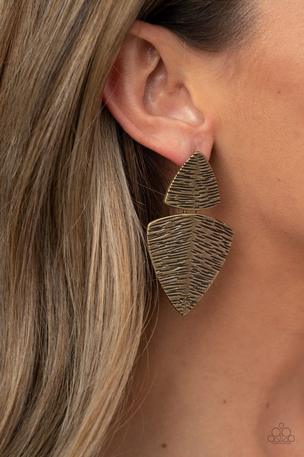 Paparazzi Accessories Earrings PRIMAL Factors - Brass
