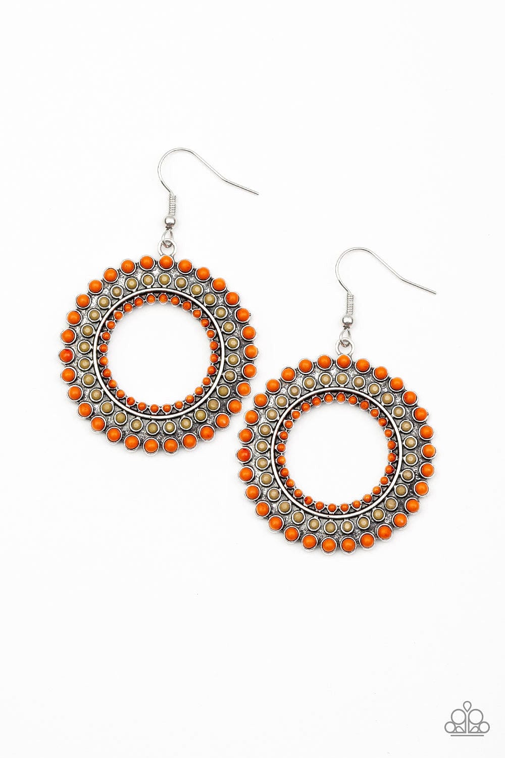 Paparazzi Accessories Earrings Rural Ripple - Orange
