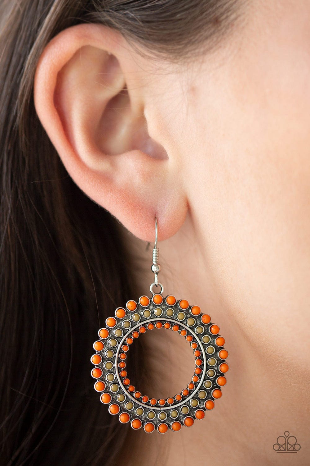 Paparazzi Accessories Earrings Rural Ripple - Orange