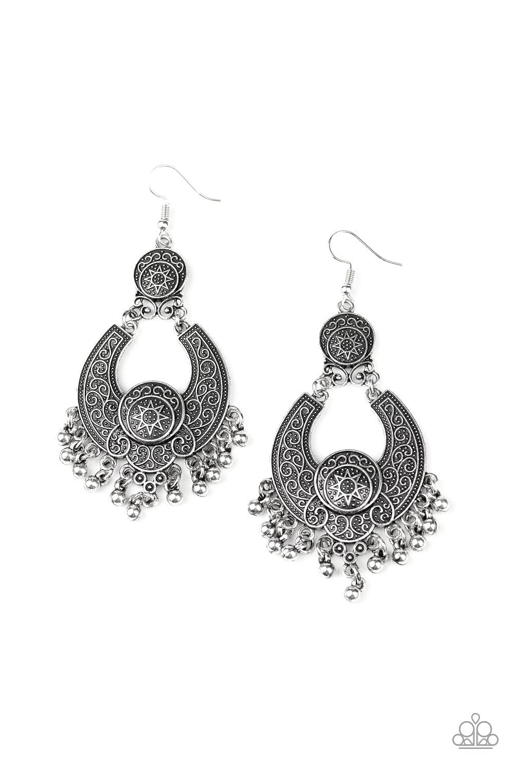 Paparazzi Accessories Earrings Sunny Chimes - Silver