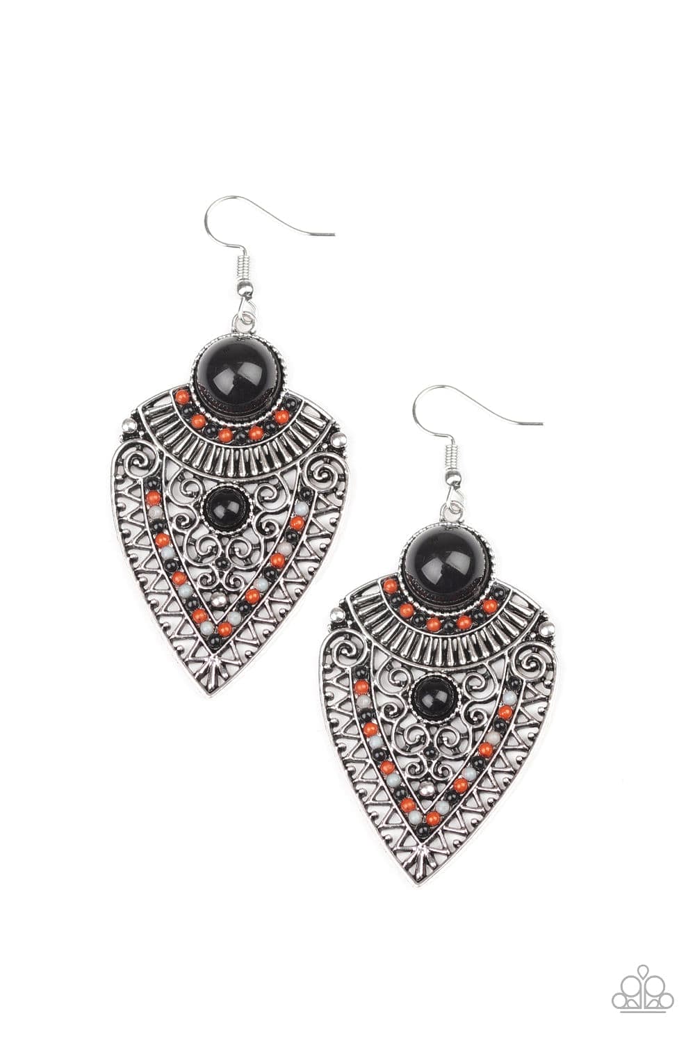 Paparazzi Accessories Earrings Tribal Territory - Black