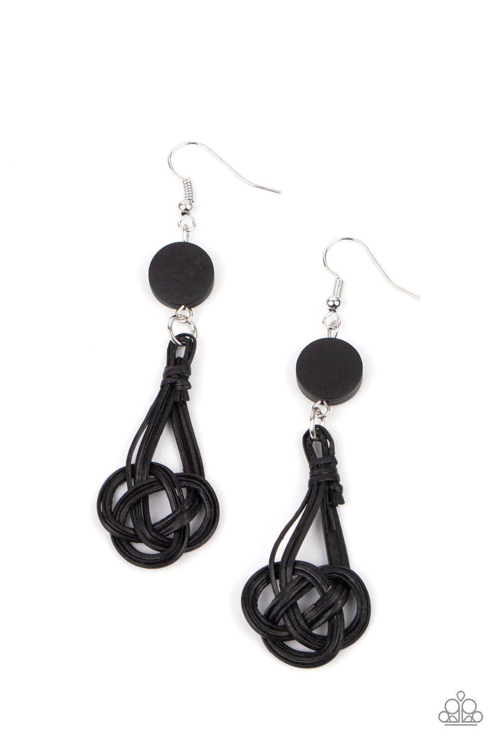 Paparazzi Accessories Earrings Twisted Torrents - Black