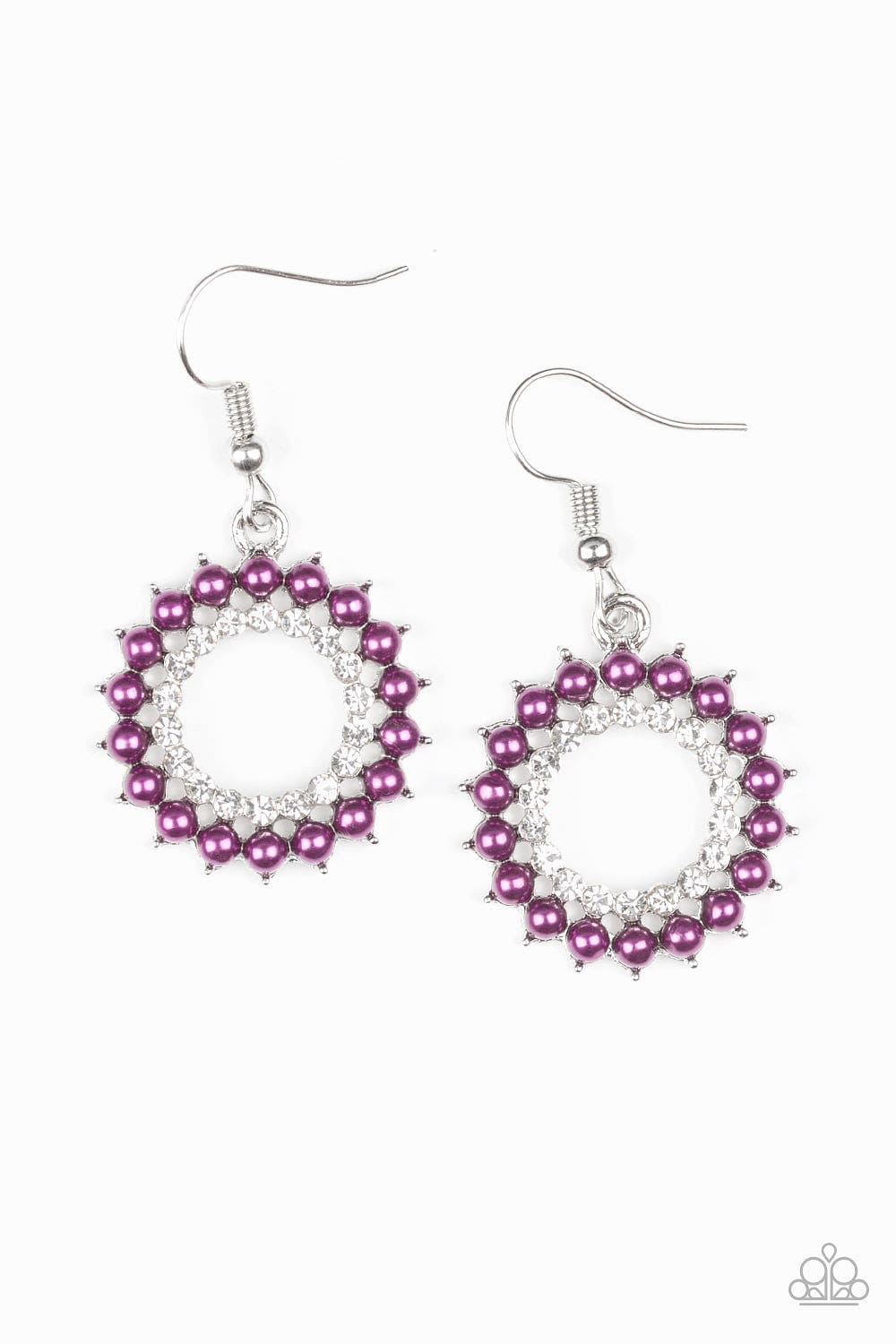 Paparazzi Accessories Earrings Wreathed In Radiance - Purple
