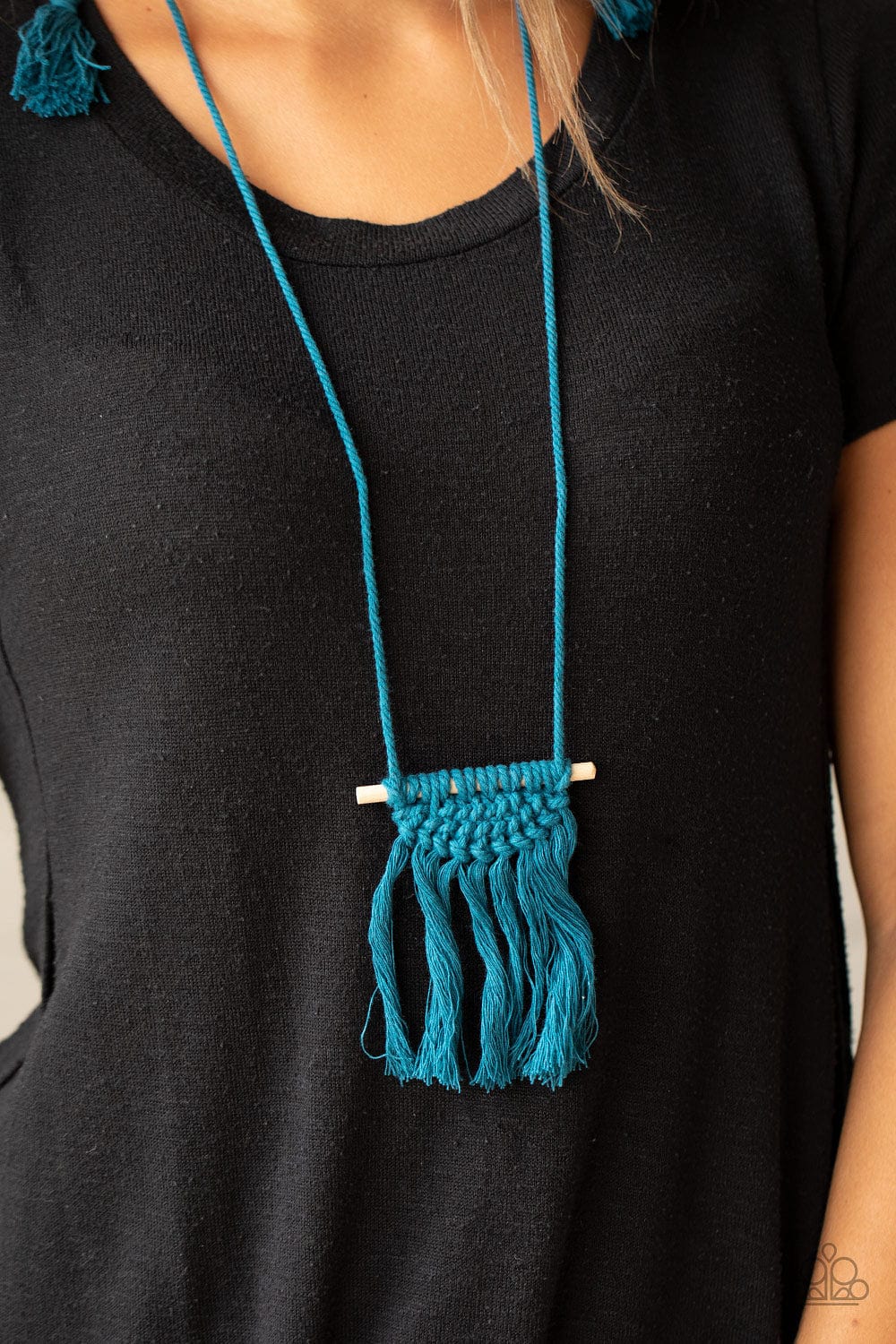 Paparazzi Accessories Necklace Between You and MACRAME - Blue