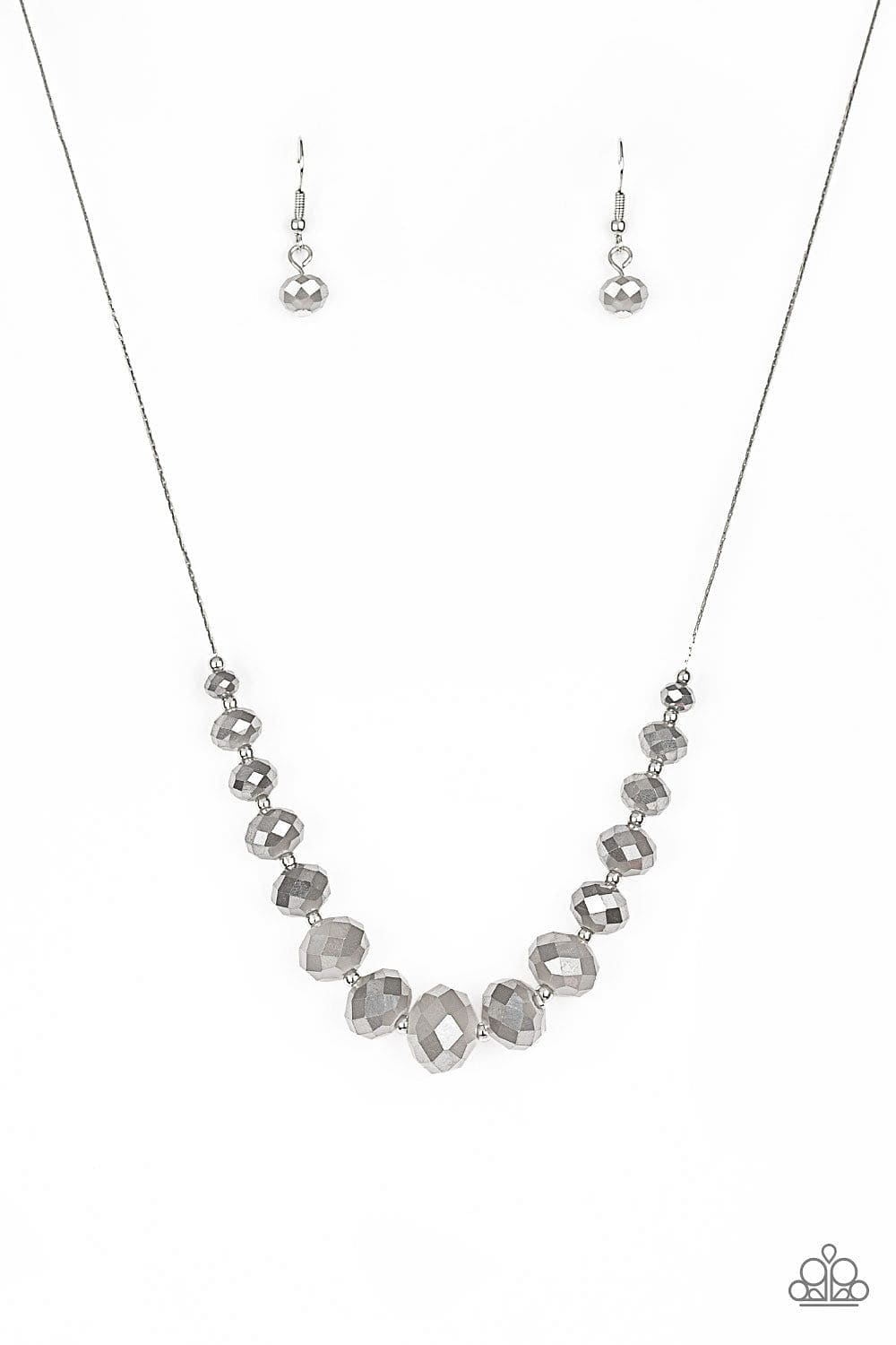 Paparazzi Accessories Necklace Crystal Carriages - Silver
