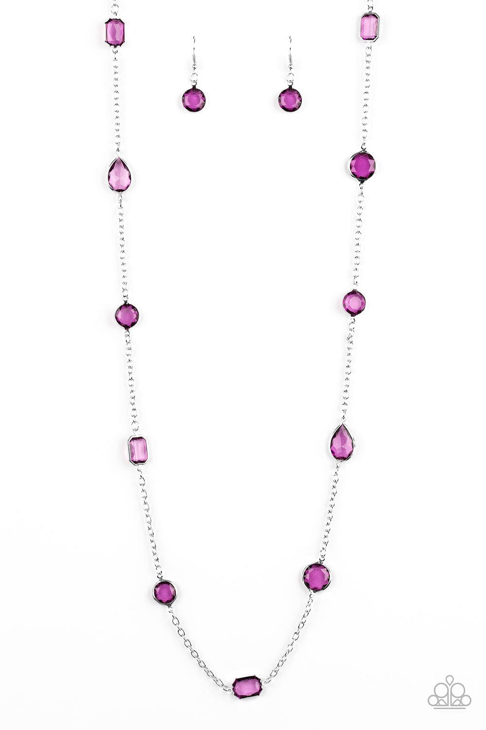 Paparazzi Accessories Necklace Glassy Glamorous - Purple