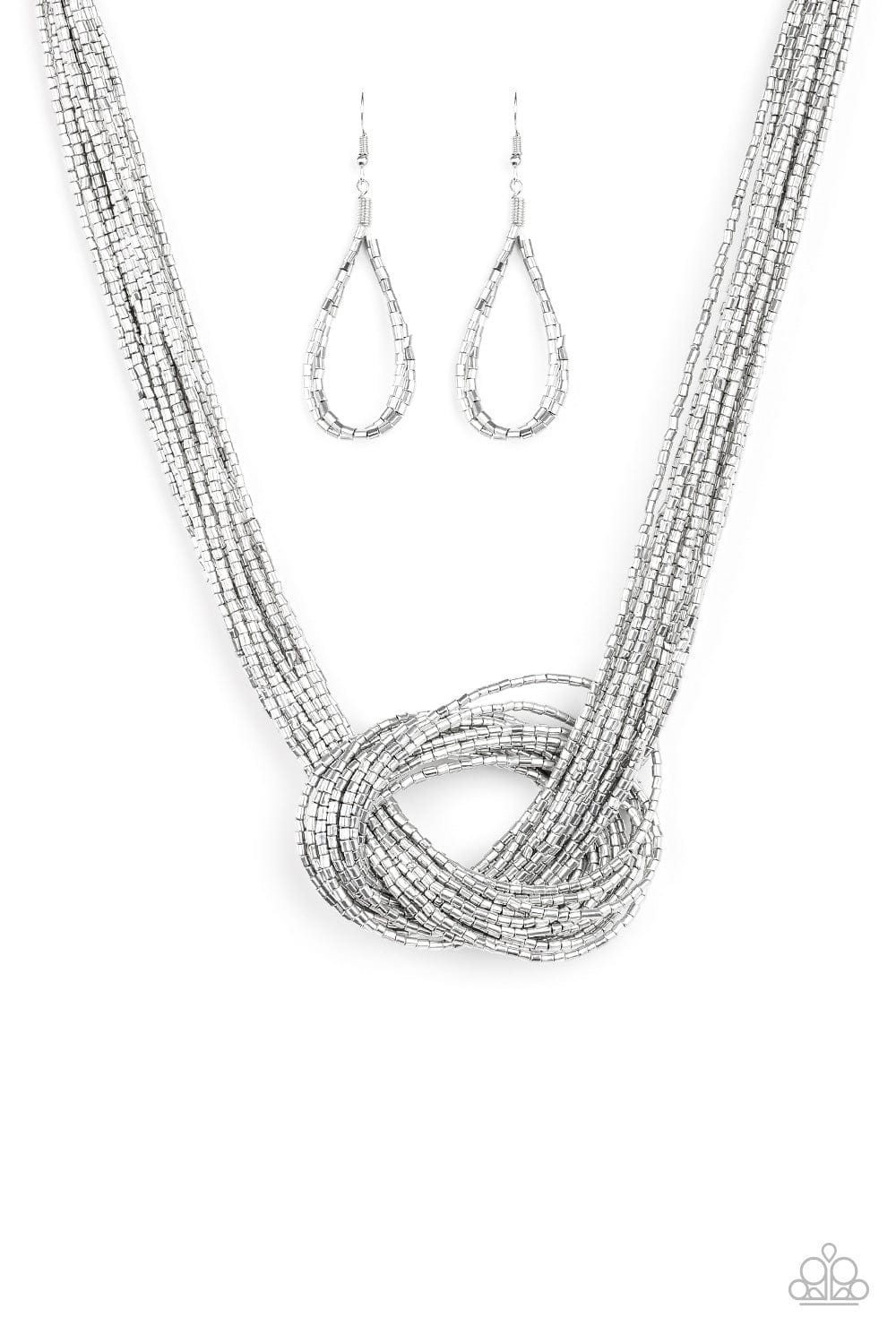 Paparazzi Accessories Necklace Knotted Knockout - Silver