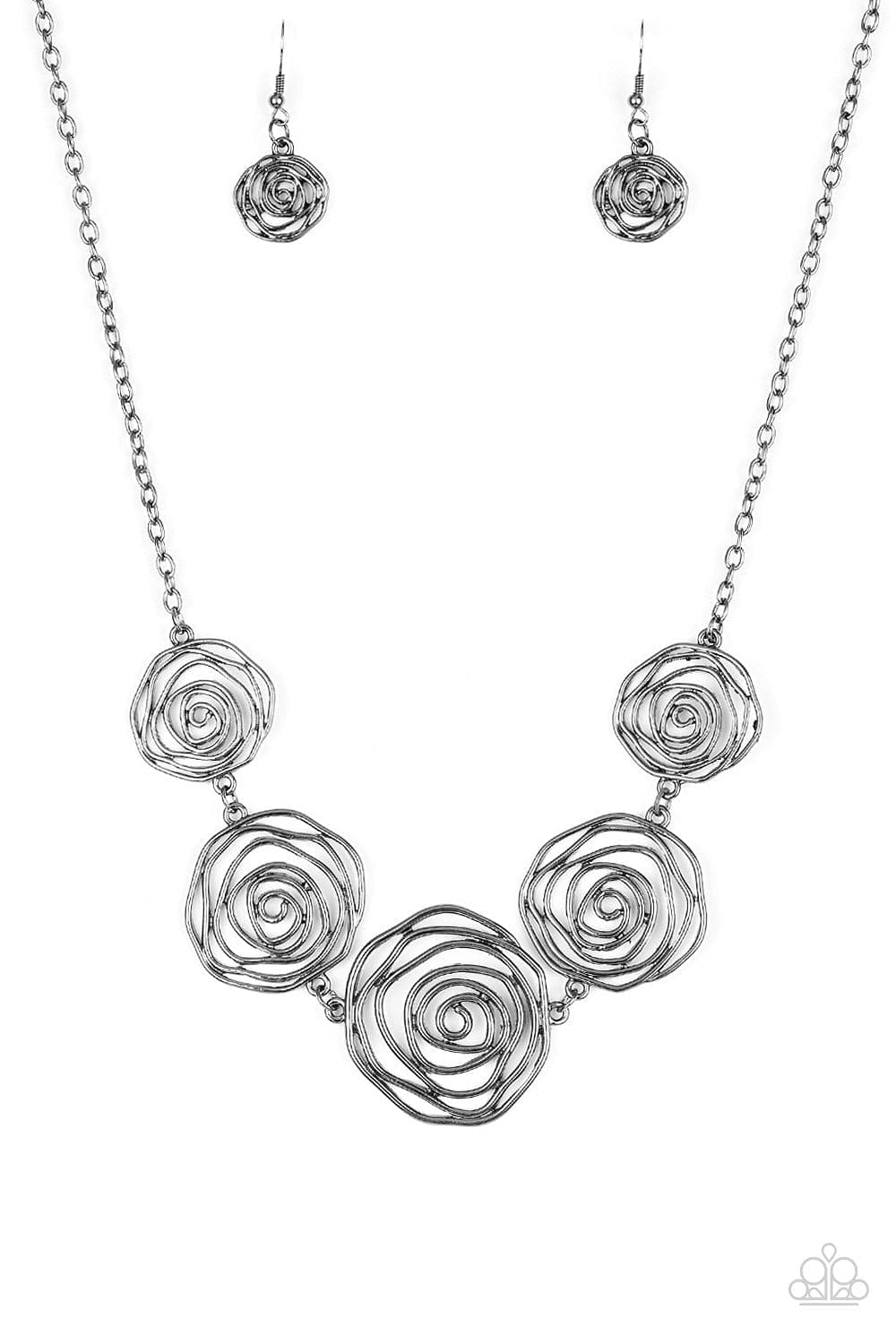 Paparazzi Accessories Necklace Rosy Rosette - Black