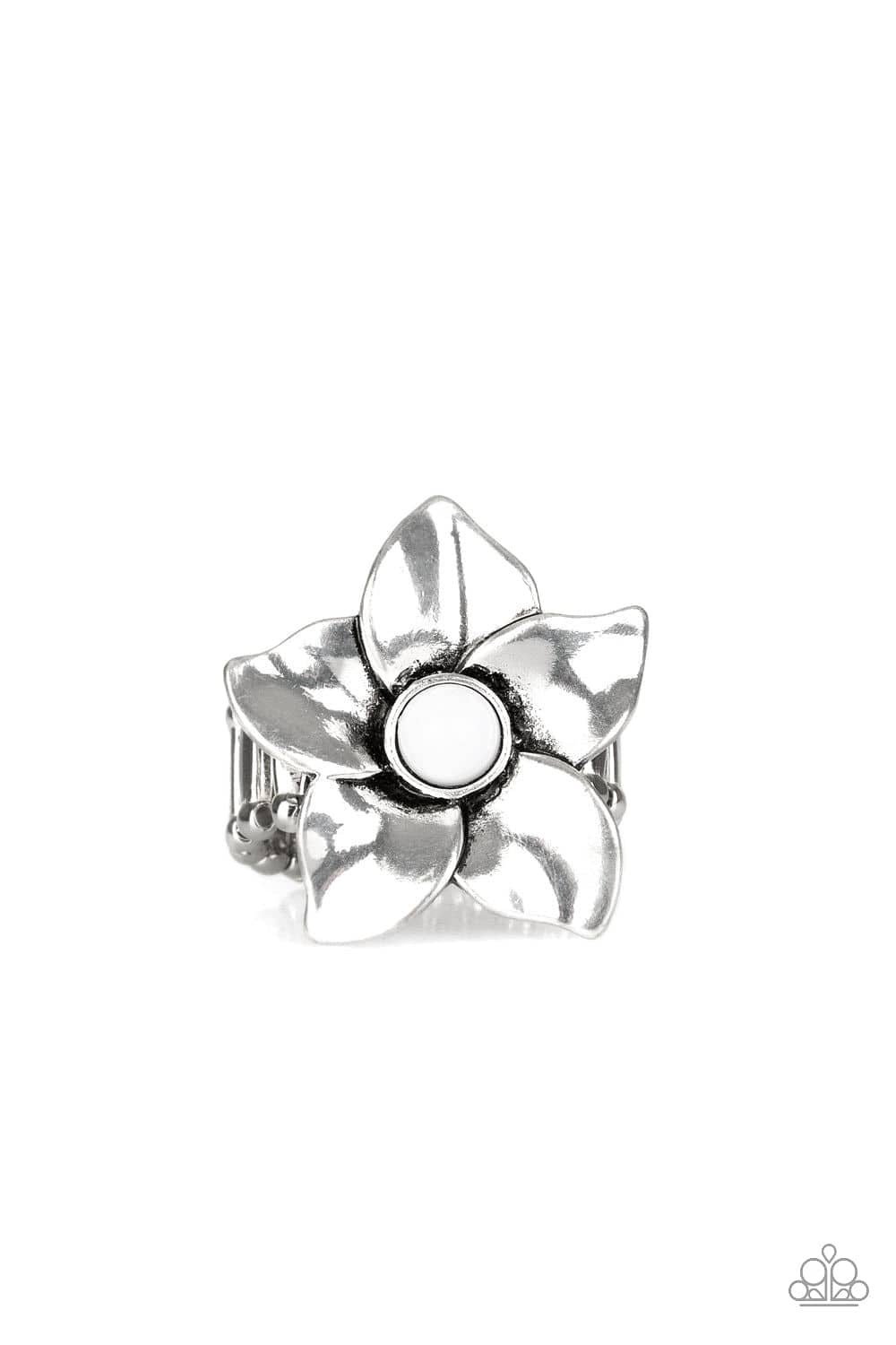Paparazzi Accessories Ring Ask For Flowers - White