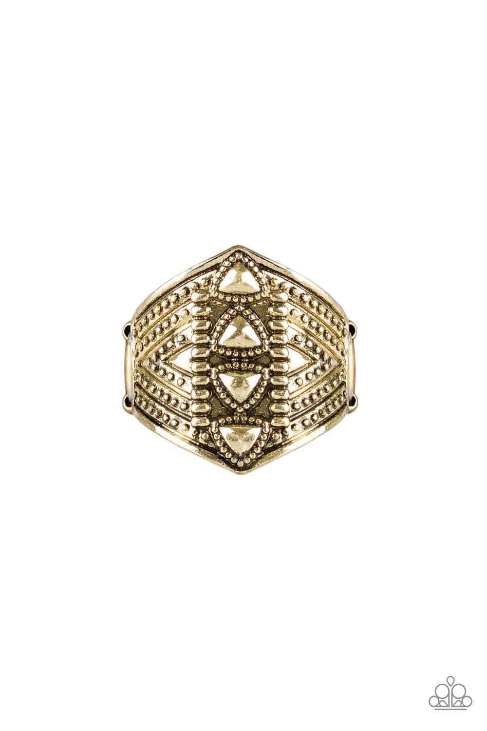 Paparazzi Accessories Ring Texture Tracker - Brass