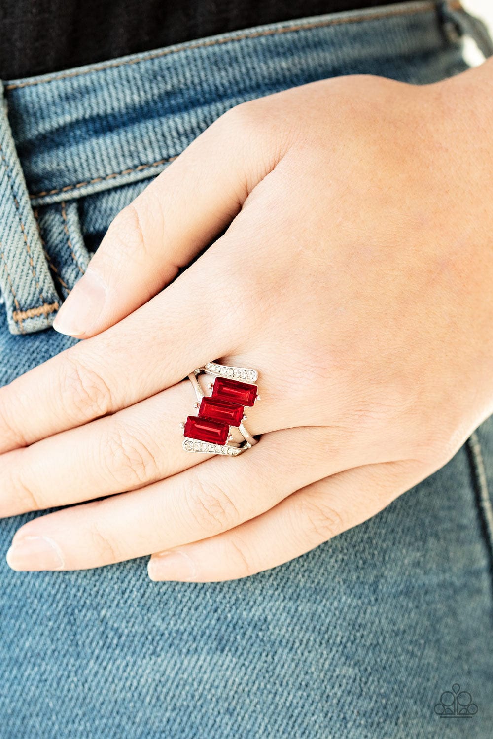 Paparazzi Accessories Ring Triple Razzle - Red